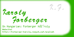 karoly forberger business card